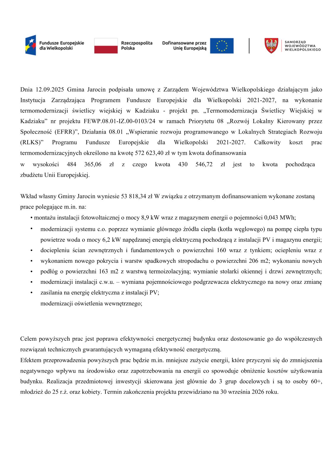 Dofinansowanie z Funduszy Europejskich